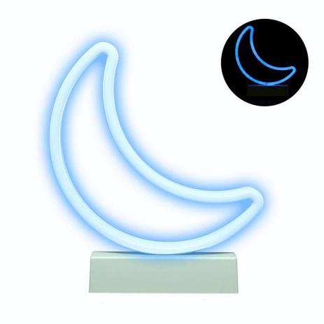 Luminária Lua Led Neon Azul - Interponte Menor preço em Luminária Lua Led Neon Azul - Interponte