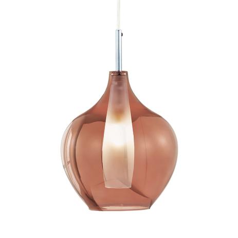 Luminária Lustre Pendente 19X29X19Cm Vidro Cobre - Mart Menor preço em Luminária Lustre Pendente 19X29X19Cm Vidro Cobre - Mart