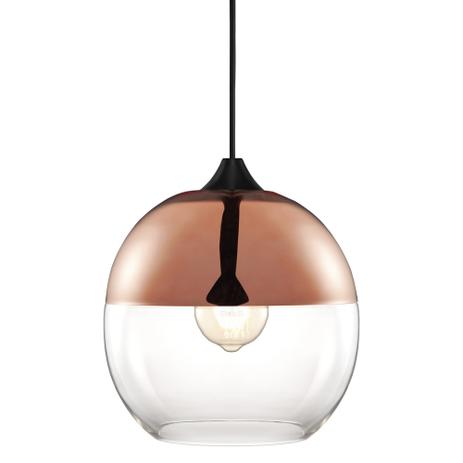Luminária Lustre Pendente 21X23X21Cm Vidro Cobre - Mart Menor preço em Luminária Lustre Pendente 21X23X21Cm Vidro Cobre - Mart