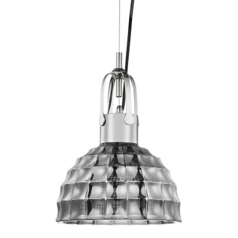 Luminária Lustre Pendente 22X31X22Cm Vidro Cromado - Mart Menor preço em Luminária Lustre Pendente 22X31X22Cm Vidro Cromado - Mart