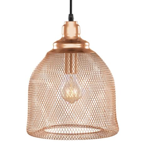 Luminária Lustre Pendente 24X33X24Cm Metal Cobre - Mart Menor preço em Luminária Lustre Pendente 24X33X24Cm Metal Cobre - Mart
