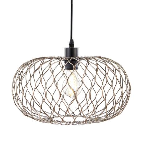 Luminária Lustre Pendente 35X24,5X35Cm Metal Cobre - Mart Menor preço em Luminária Lustre Pendente 35X24,5X35Cm Metal Cobre - Mart