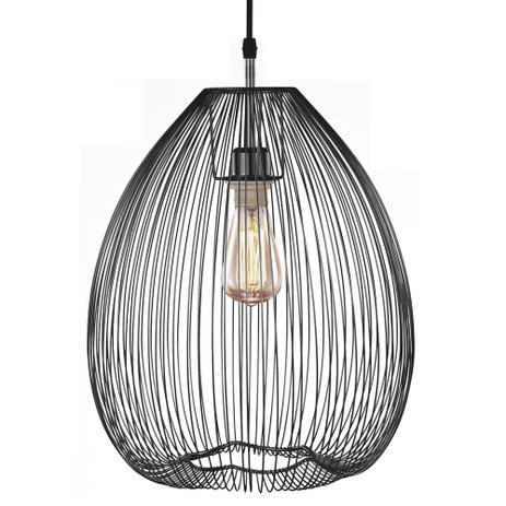Luminária Lustre Pendente 38X43,5X38Cm Metal Preto - Mart Menor preço em Luminária Lustre Pendente 38X43,5X38Cm Metal Preto - Mart