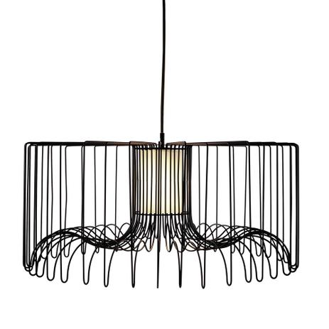 Luminária Lustre Pendente 75X37X75Cm Metal Preto - Mart Menor preço em Luminária Lustre Pendente 75X37X75Cm Metal Preto - Mart