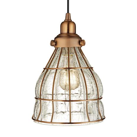 Luminária Lustre Pendente Craquelado 17X24X17Cm Metal Cobre - Mart Menor preço em Luminária Lustre Pendente Craquelado 17X24X17Cm Metal Cobre - Mart