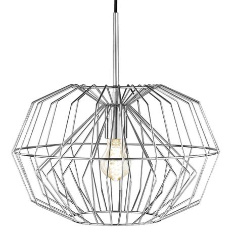 Luminária Lustre Pendente Cromada 35X37X35Cm Metal Cromado - Mart Menor preço em Luminária Lustre Pendente Cromada 35X37X35Cm Metal Cromado - Mart