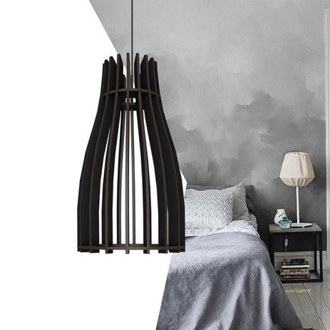Luminária Lustre Pendente De Madeira Cairo Soquete E27 30cm - Conceito artesanal é boa?