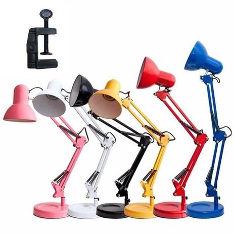 Luminária Mesa Metal Abajur Lâmpada Articulável Base Garra - Mandarin Menor preço em Luminária Mesa Metal Abajur Lâmpada Articulável Base Garra - Mandarin