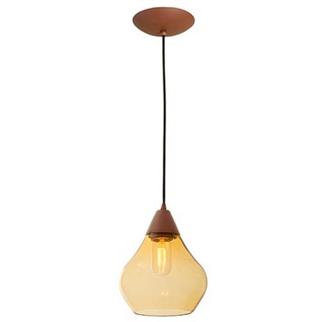 Luminária Mix Retrô Vintage Pendente Ambar Menor preço em Luminária Mix Retrô Vintage Pendente Ambar