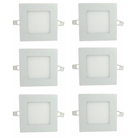Luminária Painel Led Plafon de Embutir Quadrado 6W Branco Frio Kit 6 - Power xl Menor preço em Luminária Painel Led Plafon de Embutir Quadrado 6W Branco Frio Kit 6 - Power xl