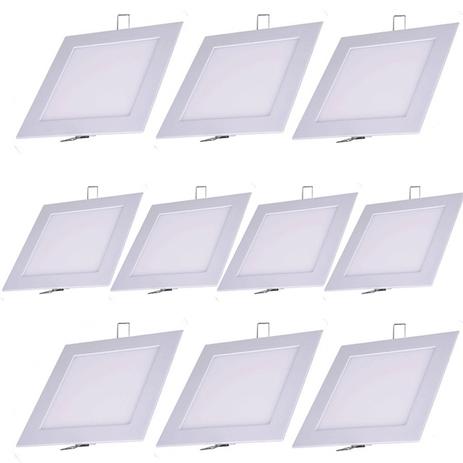 Luminária Painel Led Plafon de Embutir Quadrado 9W Branco Quente Kit 10 - Ctb Menor preço em Luminária Painel Led Plafon de Embutir Quadrado 9W Branco Quente Kit 10 - Ctb