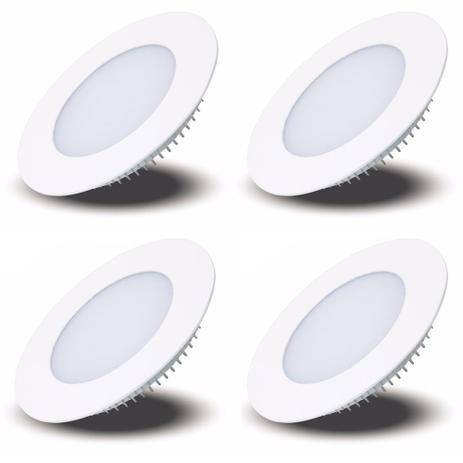 Luminária Painel Led Plafon de Embutir Redondo 6W Branco Frio Kit 4 - Ctb Menor preço em Luminária Painel Led Plafon de Embutir Redondo 6W Branco Frio Kit 4 - Ctb