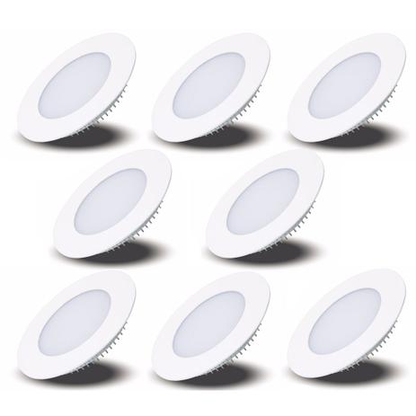 Luminária Painel Led Plafon de Embutir Redondo 6W Branco Frio Kit 8 - Ctb Menor preço em Luminária Painel Led Plafon de Embutir Redondo 6W Branco Frio Kit 8 - Ctb