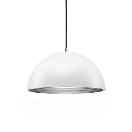 Luminária Pendente Alumínio Branco Fosco interior prateado Ref: Lt-731G-PT - Luxtek Menor preço em Luminária Pendente Alumínio Branco Fosco interior prateado Ref: Lt-731G-PT - Luxtek