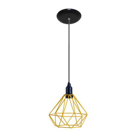 Luminaria Pendente Aramado Modelo Diamante - Amarelo - Lustres amandini Menor preço em Luminaria Pendente Aramado Modelo Diamante - Amarelo - Lustres amandini
