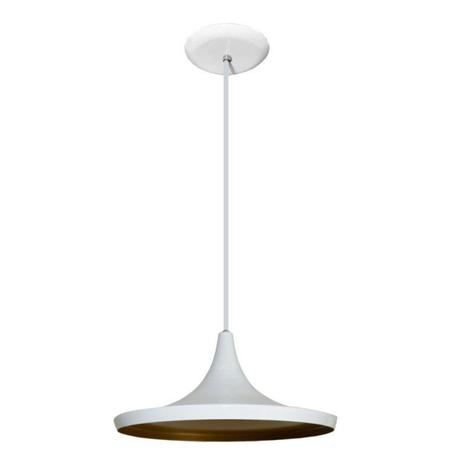 Luminaria Pendente Chapéu Estilo Tom Dixon 35 cm X 18 cm - Branco com Dourado - Lustres amandini é boa?