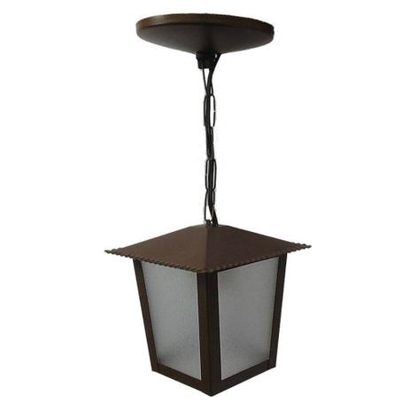 Luminária Pendente Colonial Externa Marrom 32cm Aço Parede Quadrada Vintage Jardim Quintal Gaúcha - Ideal Menor preço em Luminária Pendente Colonial Externa Marrom 32cm Aço Parede Quadrada Vintage Jardim Quintal Gaúcha - Ideal