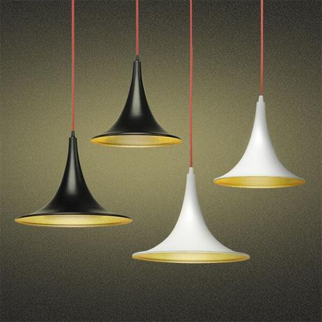 Luminaria Pendente MISTT Cone 35cm Golden Art Menor preço em Luminaria Pendente MISTT Cone 35cm Golden Art