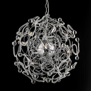 Luminaria Pendente PE-032 12 Lâmpadas 60cm Cristal Mais Luz Menor preço em Luminaria Pendente PE-032 12 Lâmpadas 60cm Cristal Mais Luz