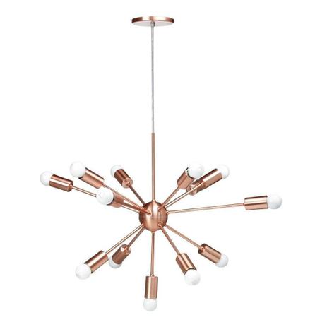 Luminária Pendente Sputnik Átomo 80Cm Cobre 12 Lâmpadas - Enerlux Menor preço em Luminária Pendente Sputnik Átomo 80Cm Cobre 12 Lâmpadas - Enerlux