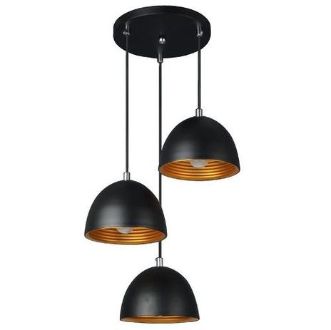 Luminária Pendente TRIO Alumínio Preto Fosco Ref: Lt-731-3 - Luxtek Menor preço em Luminária Pendente TRIO Alumínio Preto Fosco Ref: Lt-731-3 - Luxtek