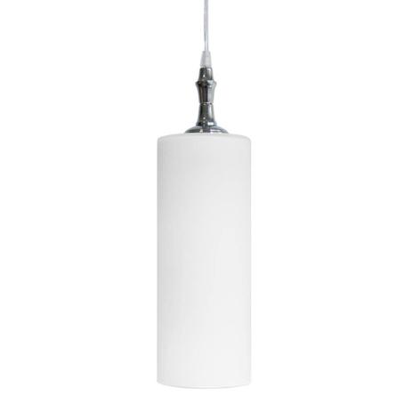 Luminaria Pendente Tubo de Vidro 12x31cm Branco Golden Art Menor preço em Luminaria Pendente Tubo de Vidro 12x31cm Branco Golden Art
