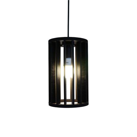 Luminária Pendente Tubular Crie Casa Preta Média Menor preço em Luminária Pendente Tubular Crie Casa Preta Média