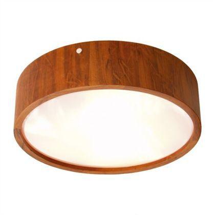 Luminária Plafon Cilindrico Redondo em Madeira Alt: 10cm x Ø 35cm - Accord 504 Menor preço em Luminária Plafon Cilindrico Redondo em Madeira Alt: 10cm x Ø 35cm - Accord 504