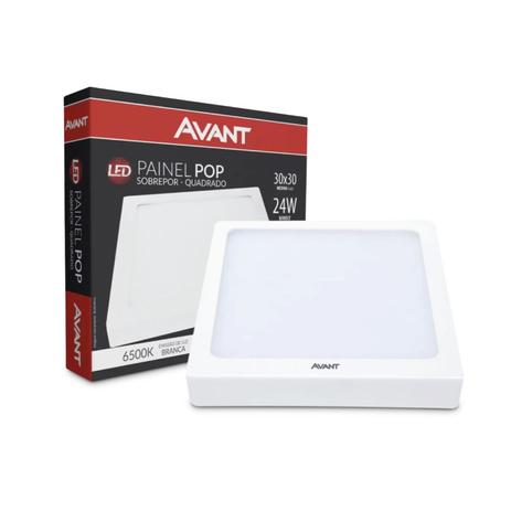 Luminária Plafon Led Quadrado 24W Sobrepor - AVANT Menor preço em Luminária Plafon Led Quadrado 24W Sobrepor - AVANT