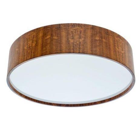Luminária Plafon Redondo Cilíndrico 40x12cm Madeira e Acrílico - Foxlustres Menor preço em Luminária Plafon Redondo Cilíndrico 40x12cm Madeira e Acrílico - Foxlustres