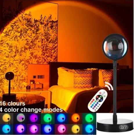Luminária Projetor Por Do Sol Luz Noturna Led Sunset - Store 7D Menor preço em Luminária Projetor Por Do Sol Luz Noturna Led Sunset - Store 7D