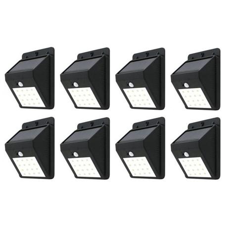 Luminária Solar 20 Leds Com Sensor De Presença E Movimento Kit 8 - Roya Menor preço em Luminária Solar 20 Leds Com Sensor De Presença E Movimento Kit 8 - Roya