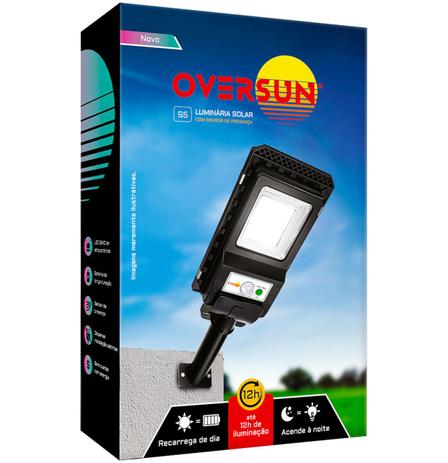 Luminaria solar 200w Poste com sensor de presença Potente controle remoto Oversun Menor preço em Luminaria solar 200w Poste com sensor de presença Potente controle remoto Oversun