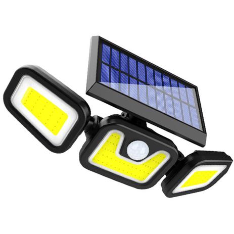 Luminaria Solar 3 Cabeças 103 leds Sensor Movimento Parede Ajustavel Giratoria - Leva Pra Malhar Menor preço em Luminaria Solar 3 Cabeças 103 leds Sensor Movimento Parede Ajustavel Giratoria - Leva Pra Malhar