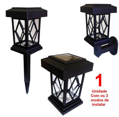 Luminária Solar jardim led branco lampião 3 em 1 chão parede prova de água - Ecoforce é boa?