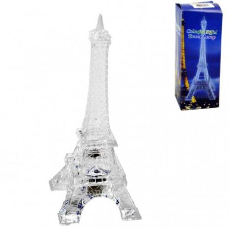 Luminária Torre Eiffel 14 cm com Led Colorido - Megagift Menor preço em Luminária Torre Eiffel 14 cm com Led Colorido - Megagift