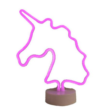 Luminária Unicórnio Rosa de mesa LED Neon a Pilha e USB - Fwb Menor preço em Luminária Unicórnio Rosa de mesa LED Neon a Pilha e USB - Fwb