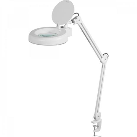 Lupa articulada com LED bivolt com fixador para bancada Vonder Branco Menor preço em Lupa articulada com LED bivolt com fixador para bancada Vonder Branco