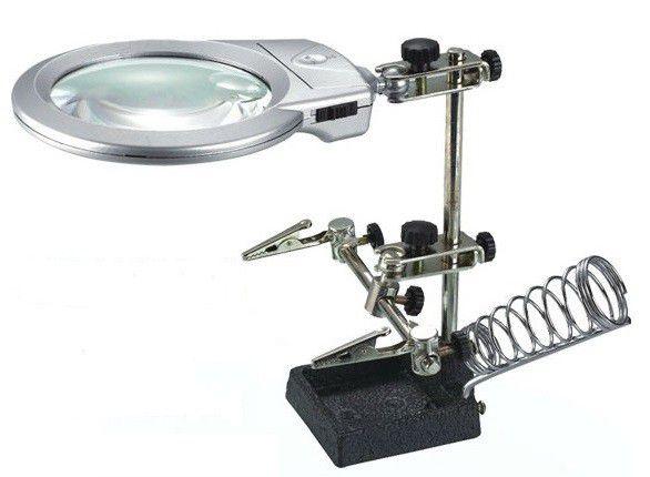 Lupa De Bancada Com Garras Suporte Para Ferro De Solda E Luz De LED MG16129-A - Bella Menor preço em Lupa De Bancada Com Garras Suporte Para Ferro De Solda E Luz De LED MG16129-A - Bella