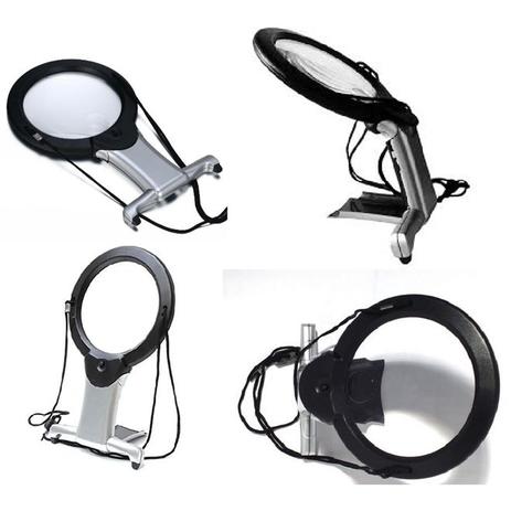 Lupa maos livres duplo led aumento 2x 6x bifocal pescoço e bancada articulavel 2 em 1 - Faça resolva Menor preço em Lupa maos livres duplo led aumento 2x 6x bifocal pescoço e bancada articulavel 2 em 1 - Faça resolva