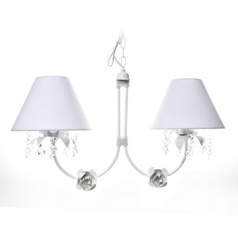 Lustre 2L Primavera Cristais 2 Flores P Branca Quarto Bebê Infantil Menina Menino - Potinho de mel Menor preço em Lustre 2L Primavera Cristais 2 Flores P Branca Quarto Bebê Infantil Menina Menino - Potinho de mel