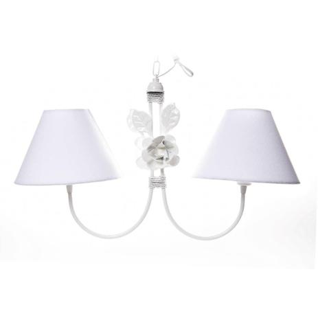 Lustre 2L Simples 2 Flores G Branco Quarto Bebê Infantil Menina Menino - Potinho de Mel Menor preço em Lustre 2L Simples 2 Flores G Branco Quarto Bebê Infantil Menina Menino - Potinho de Mel