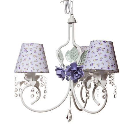 Lustre 3L Imperial Lilás Quarto Bebê Infantil Menina - Potinho de mel Menor preço em Lustre 3L Imperial Lilás Quarto Bebê Infantil Menina - Potinho de mel
