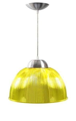 Lustre Acrílico Pendente Prismático 12” Amarelo - Skylux Menor preço em Lustre Acrílico Pendente Prismático 12” Amarelo - Skylux