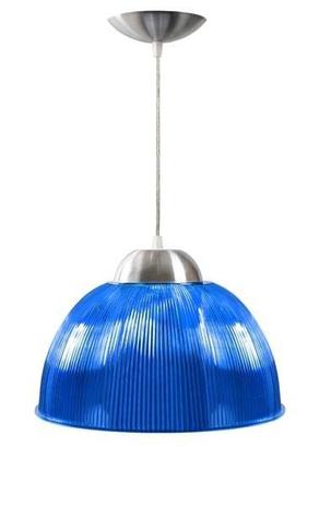 Lustre Acrílico Pendente Prismático 12” Azul - Skylux Menor preço em Lustre Acrílico Pendente Prismático 12” Azul - Skylux