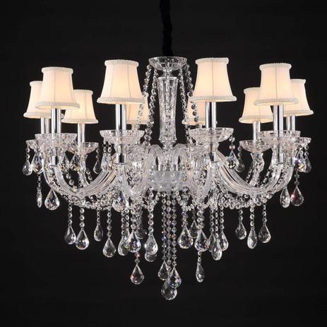 Lustre Candelabro Cristais 10 Braços LU-029/10.90CL Mais Luz Transparente Menor preço em Lustre Candelabro Cristais 10 Braços LU-029/10.90CL Mais Luz Transparente
