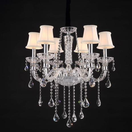 Lustre Candelabro Cristais 6 Braços LU029/6.66CL Mais Luz Transparente Menor preço em Lustre Candelabro Cristais 6 Braços LU029/6.66CL Mais Luz Transparente