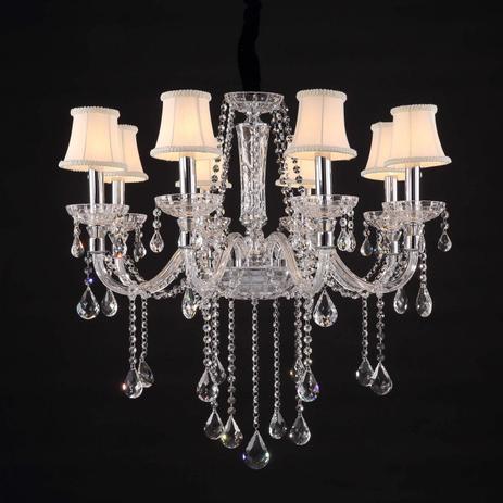 Lustre Candelabro Cristais 8 Braços LU-029/8.77CL Mais Luz Transparente Menor preço em Lustre Candelabro Cristais 8 Braços LU-029/8.77CL Mais Luz Transparente