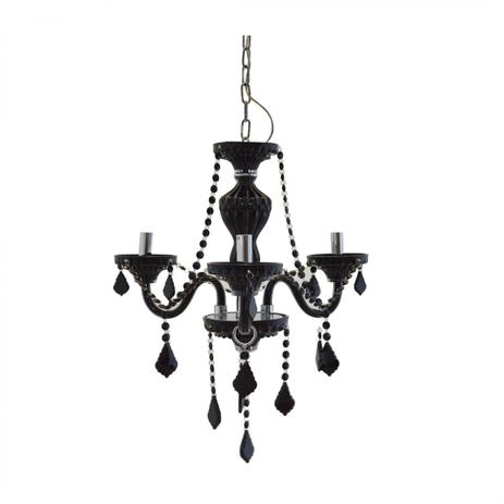 Lustre Candelabro Cristal 3 Braços ADN Mais Preto Menor preço em Lustre Candelabro Cristal 3 Braços ADN Mais Preto