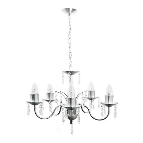 Lustre Candelabro Cristal 6 Braços Helena Caisma Escovado Menor preço em Lustre Candelabro Cristal 6 Braços Helena Caisma Escovado